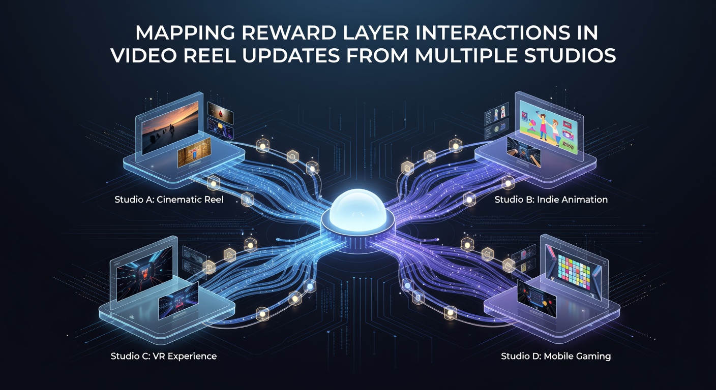 Diagram showing layered reward structures in video reel game updates across multiple development studios