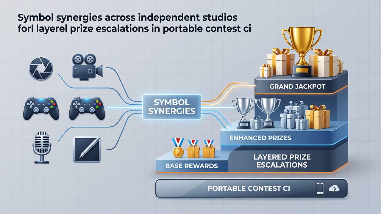 Diagram showing layered prize escalation pathways across independent slot studios in mobile contests