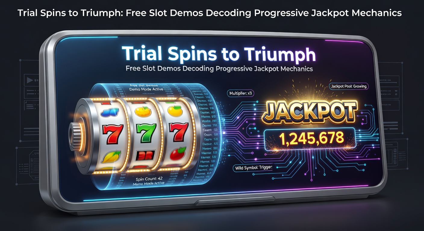 Vibrant slot machine screen displaying a progressive jackpot counter ticking upward during a free demo spin, with cascading reels and glowing jackpot symbols